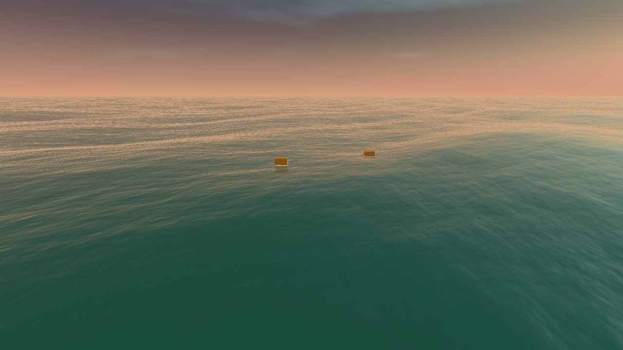 A sunset sea rendered through React Three Fiber