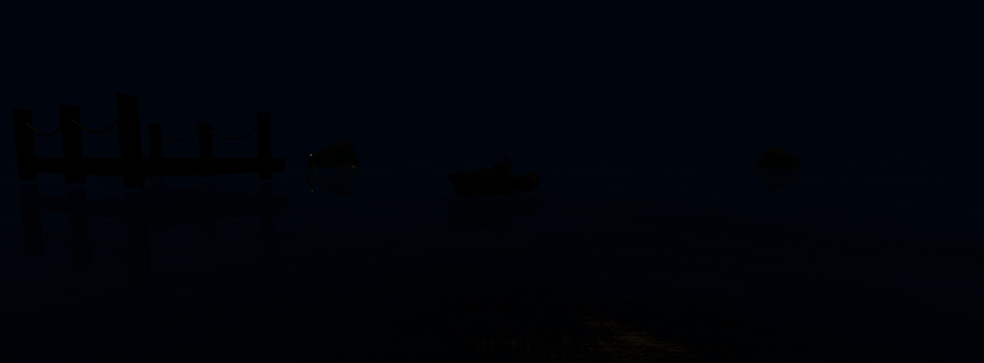 Moonlit preset — dark night water with boat silhouettes